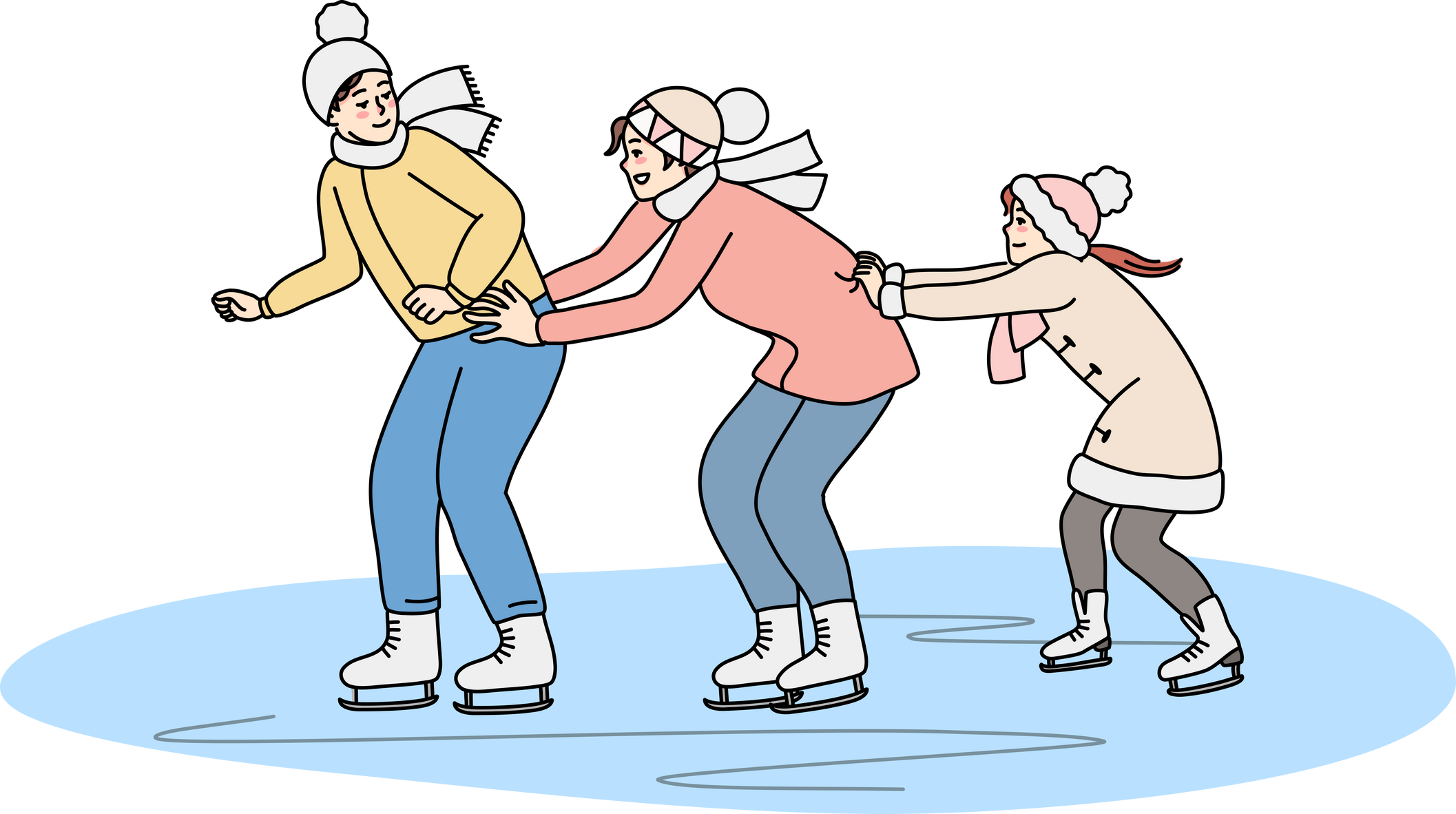 skating on ice rink together